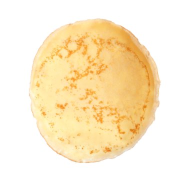 Beyaz arka plan üzerinde sıcak lezzetli ince gözleme