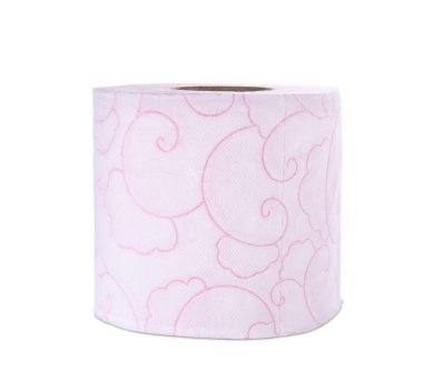 Beyaz arka plan üzerinde rulo tuvalet kağıdı. Kişisel hijyen