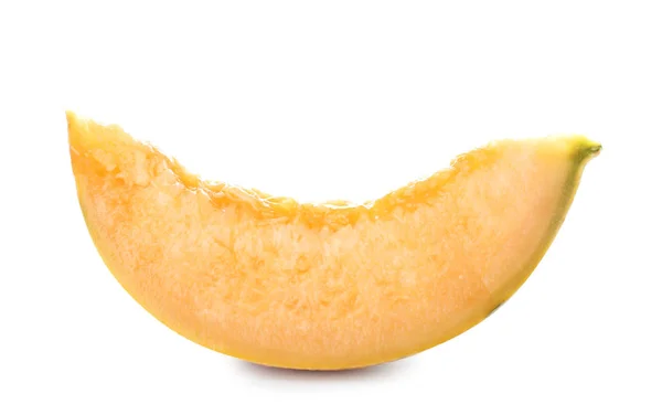 Kawałek Smaczny Dojrzały Melon Białym Tle — Zdjęcie stockowe