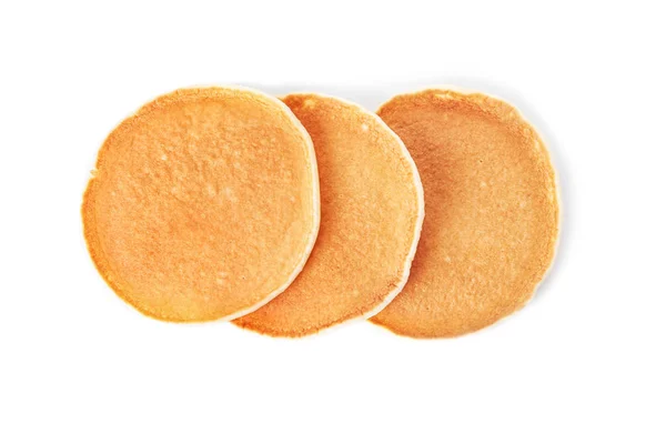 Hot Tasty Pancakes White Background Top View — Stock Photo, Image