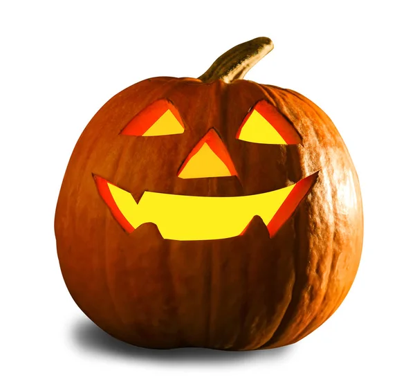 Halloween Pumpkin Głowy Jack Latarnia Białym Tle — Zdjęcie stockowe