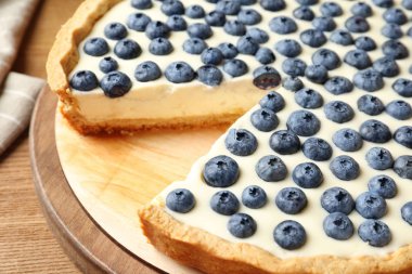 Tablo, closeup blueberry ile lezzetli kek