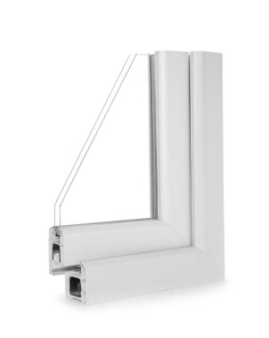 Beyaz arka plan üzerinde modern pencere profil örneği