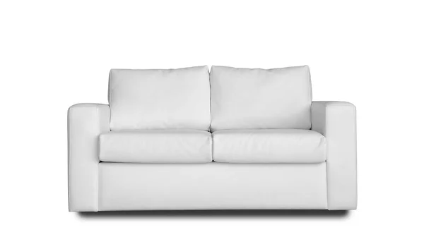 Kényelmes Kanapé Fehér Háttér Bútor Modern Szobabelső — Stock Fotó