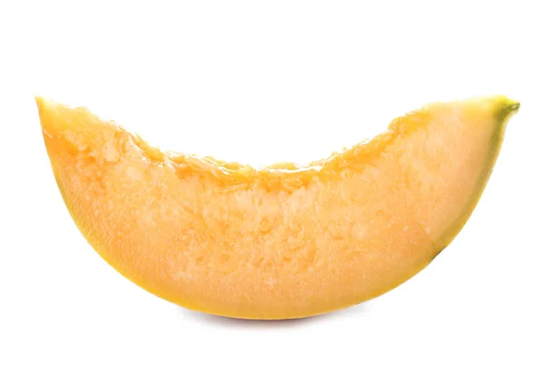 Kawałek Smaczny Dojrzały Melon Białym Tle — Zdjęcie stockowe