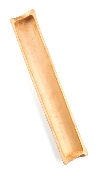 Skär Torr Bambu Stjälk Vit Bakgrund Ovanifrån — Stockfoto
