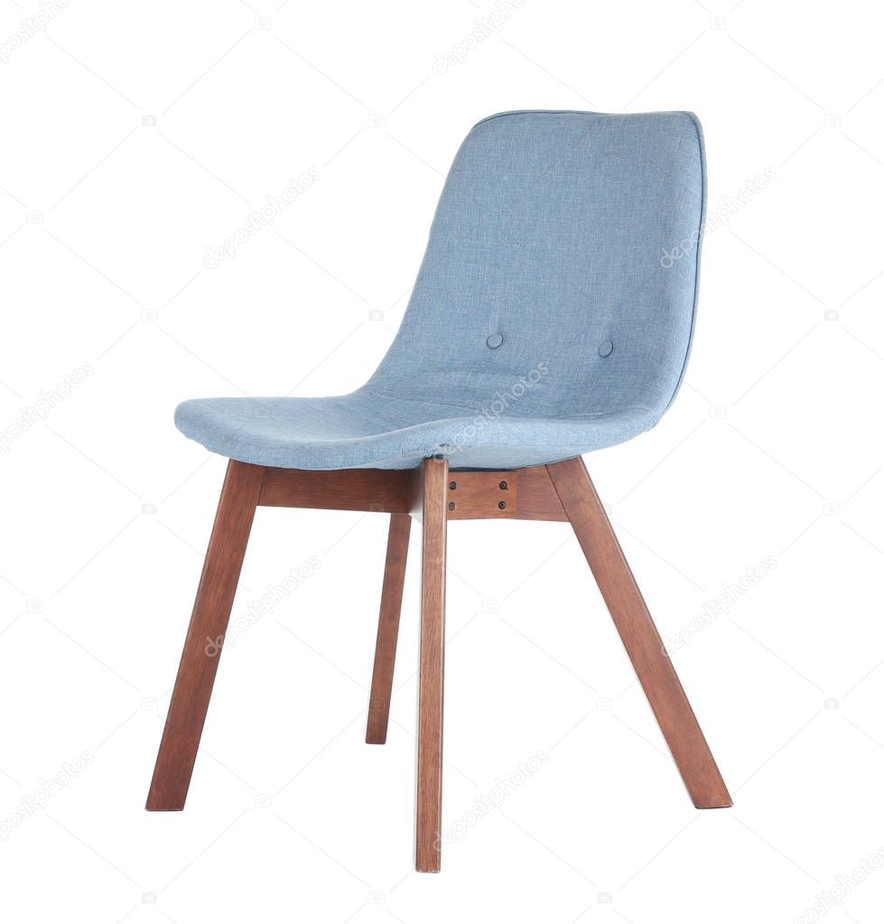 Comfortable chair on white background. Interior element