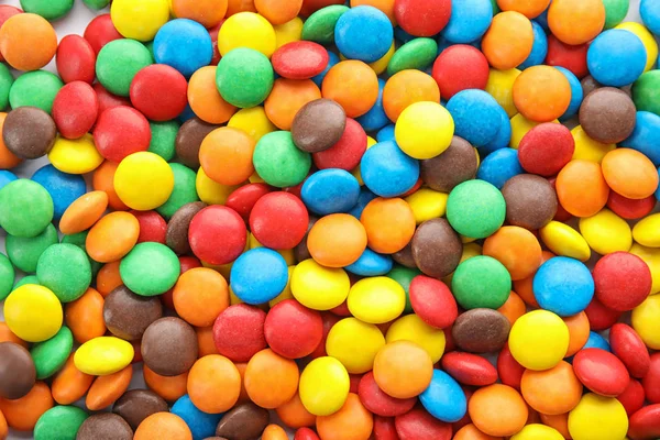 Arka Plan Üstten Görünüm Olarak Birçok Renkli Şekerler — Stok fotoğraf