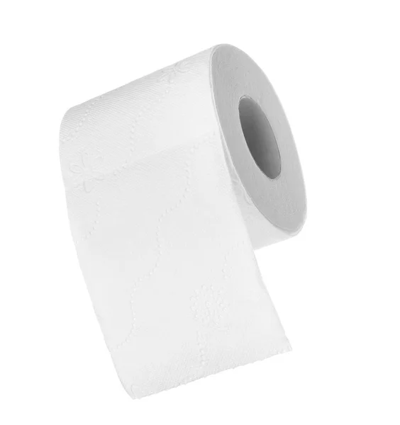 Rol Toiletpapier Witte Achtergrond Persoonlijke Hygiëne — Stockfoto