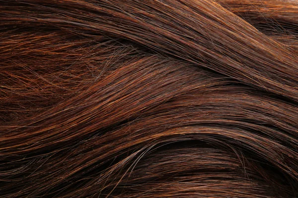 Texture Healthy Brown Hair Background Closeup — Stock Photo, Image