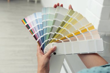 Renk paleti örnekleri kapalı, closeup ile kadın iç mekan tasarımcısı