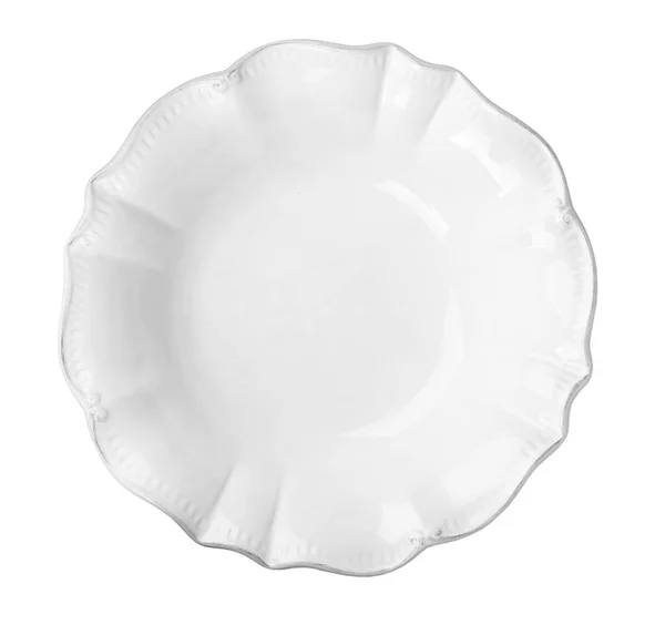 Керамічна Плита Пробілом Тексту Білому Тлі Вид Зверху Миття Посуду — стокове фото