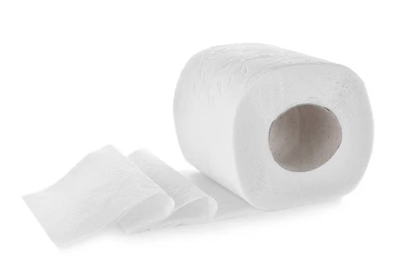 Rolki Papieru Toaletowego Białym Tle Higiena Osobista — Zdjęcie stockowe