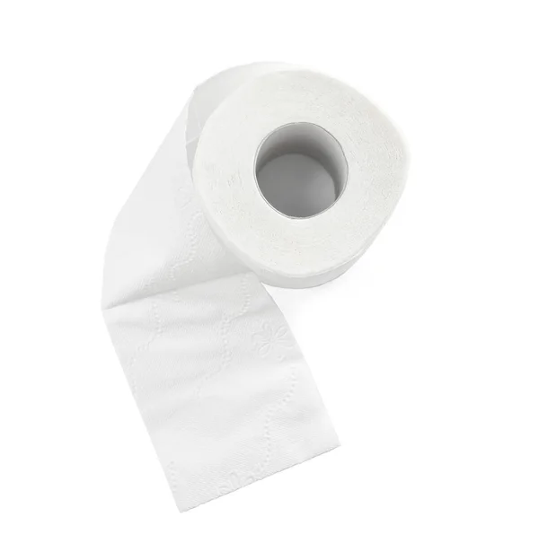 Gulungan Kertas Toilet Pada Latar Belakang Putih — Stok Foto