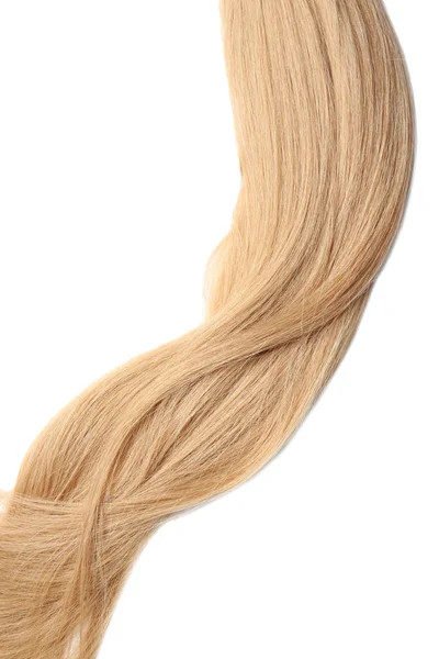 Gezonde Blond Haarlok Witte Achtergrond — Stockfoto