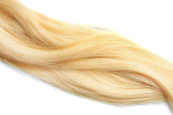 Serrures Cheveux Blonds Sains Sur Fond Blanc — Photo
