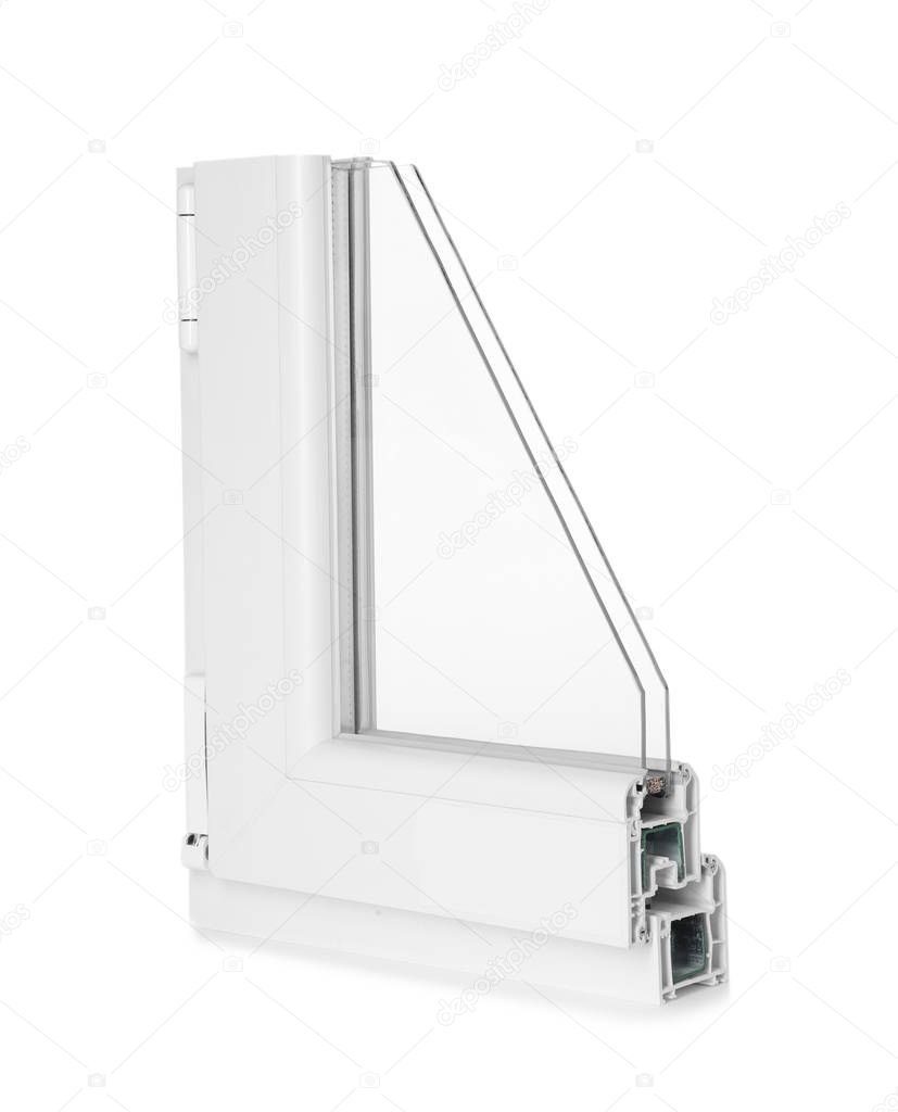 Sample of modern window profile on white background