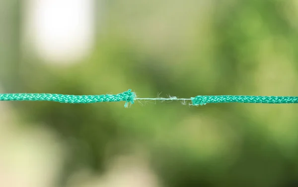 Frayed Rope Breaking Point Blurred Background — Stock Photo, Image