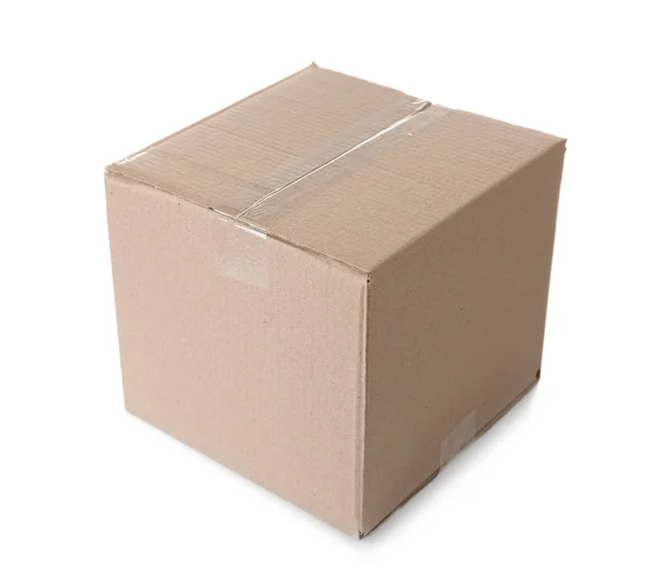 Cardboard Box White Background Mockup Design — Stock Photo, Image