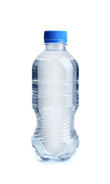 Botella Plástico Con Agua Sobre Fondo Blanco —  Fotos de Stock