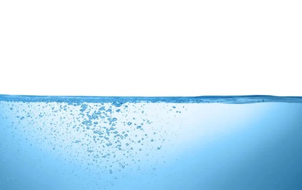 Голубая Вода Пузырьками Белом Фоне — стоковое фото