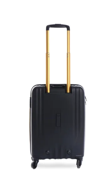Zwarte Koffer Voor Reizen Witte Achtergrond — Stockfoto