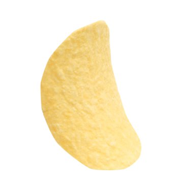 Beyaz zemin üzerine lezzetli çıtır patates cipsi