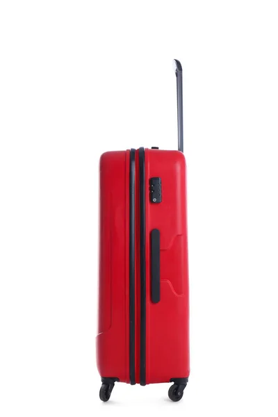 Red Suitcase Travelling White Background — Stock Photo, Image
