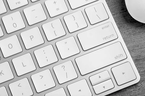 Modern Computer Keyboard Table Closeup View — Stock Photo, Image