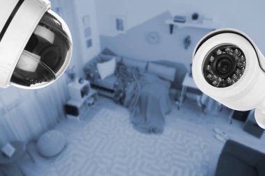 Çocuk odası görünümünün üzerinde Cctv kameraları gözetim altında