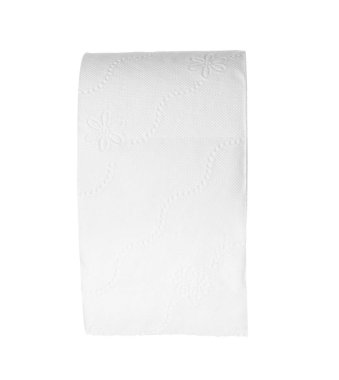 Beyaz arka plan üzerinde rulo tuvalet kağıdı. Kişisel hijyen