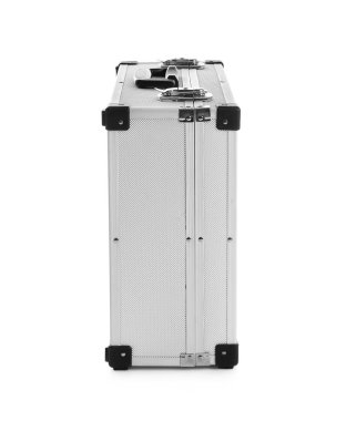 Beyaz arka plan üzerinde modern gümüş çanta