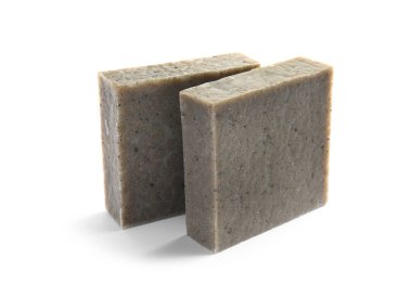 El yapımı sabun Barlar beyaz arka plan üzerinde