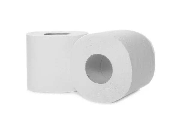 Rolls Kertas Toilet Pada Latar Belakang Putih — Stok Foto