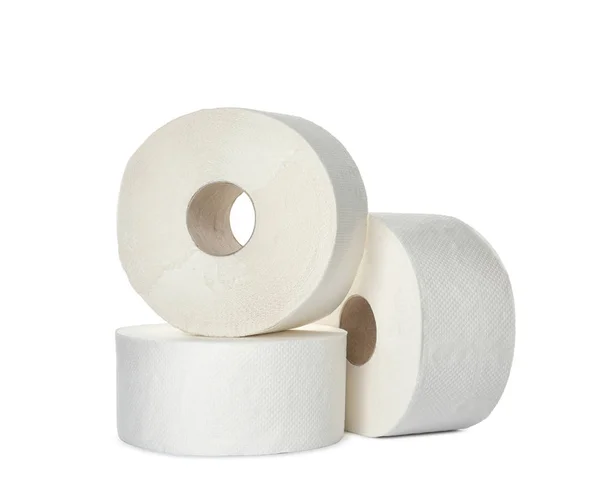 Rotoli Carta Igienica Sfondo Bianco — Foto Stock