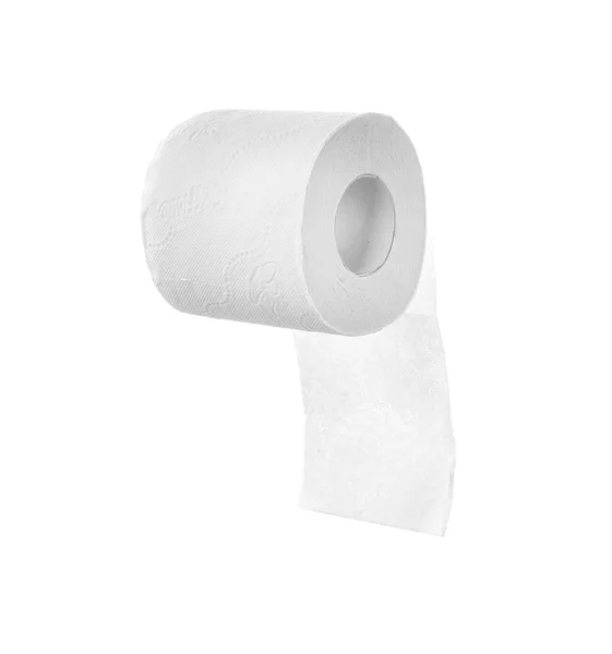 Papier Toaletowy Rolka Białym Tle Higiena Osobista — Zdjęcie stockowe