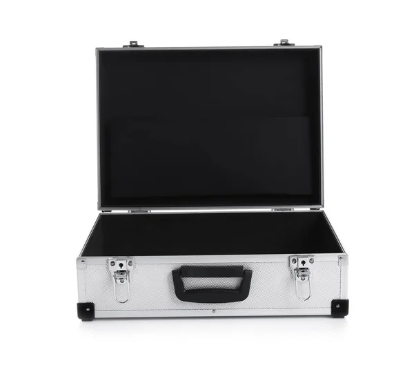 Open Modern Suitcase White Background — Stock Photo, Image