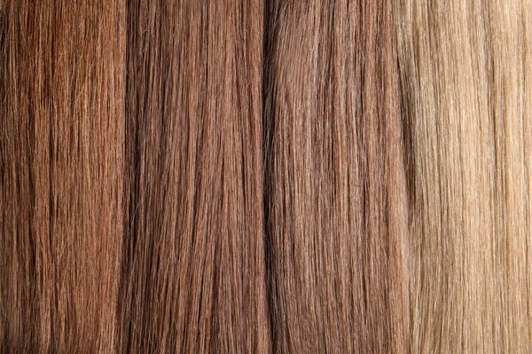 Strands Different Color Hair Background Closeup — Stock Photo, Image