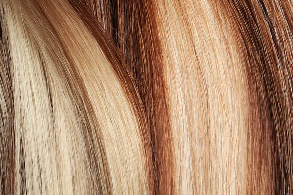 Strands Different Color Hair Background Closeup — Stock Photo, Image