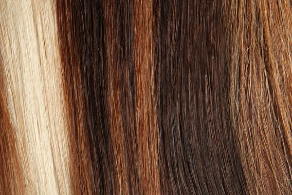 Strands Different Color Hair Background Closeup — Stock Photo, Image