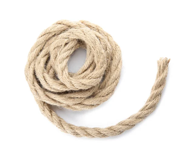 Hemp Rope White Background Organic Material — Stock Photo, Image