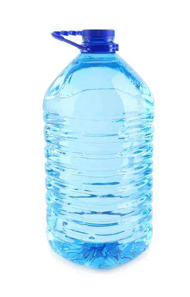 Botella Plástico Grande Con Agua Pura Sobre Fondo Blanco — Foto de Stock