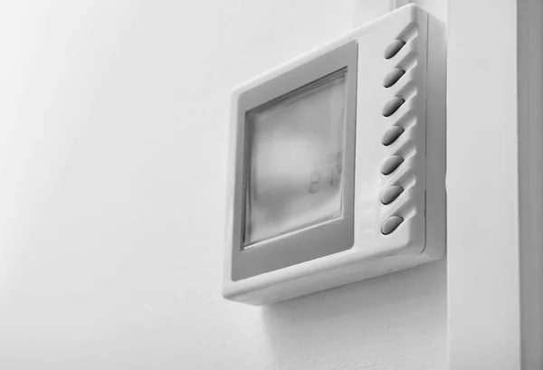 Modern Thermostat White Wall Heating System — Stock Photo, Image