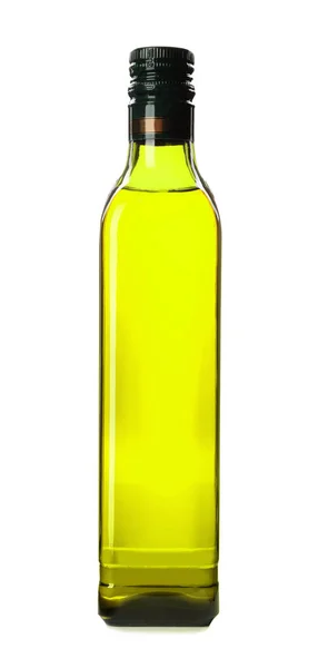 Скляна Пляшка Олії Білому Фоні — стокове фото