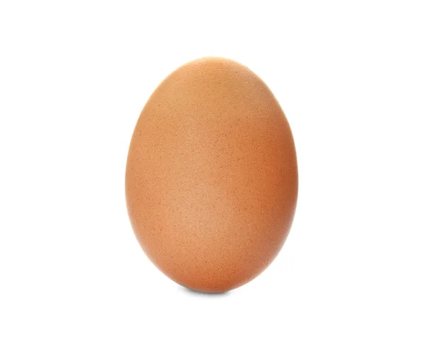 Surowego Kurczaka Brązowy Jajko Białym Tle — Zdjęcie stockowe