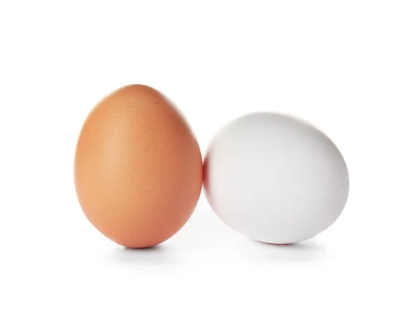 Pocos Huevos Gallina Crudos Sobre Fondo Blanco — Foto de Stock
