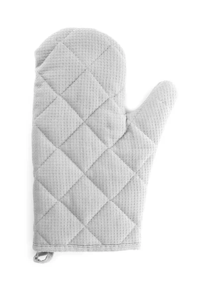白で隔離された熱い料理のための均一な手袋 トップビュー — ストック写真