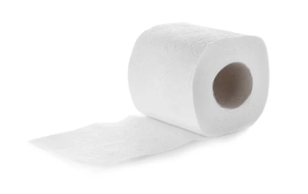 Rol Toiletpapier Witte Achtergrond Persoonlijke Hygiëne — Stockfoto