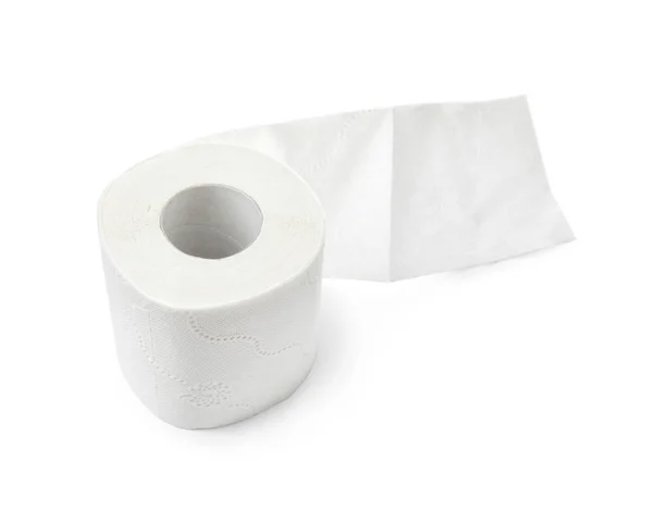 Rotolo Carta Igienica Sfondo Bianco — Foto Stock