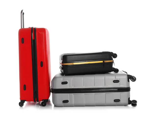Moderne Koffer Für Reisen Auf Weißem Hintergrund — Stockfoto